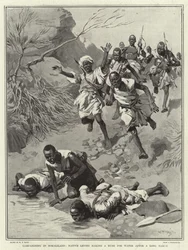 Campaigning in Somaliland, Native Levies making a Rush for Water after a long March